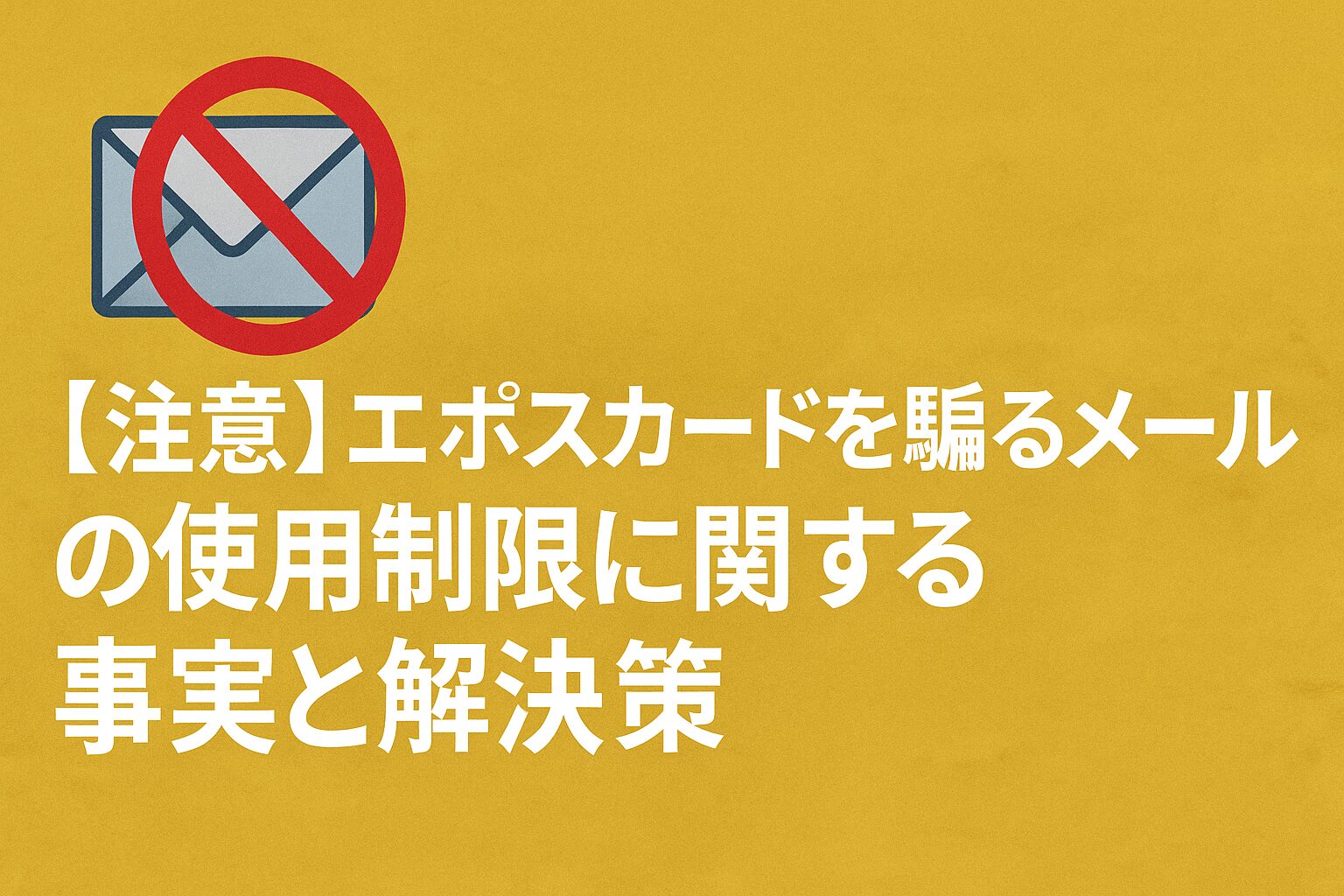 【注意】エポスカードを騙る迷惑メールの使用制限に関する事実と解決策